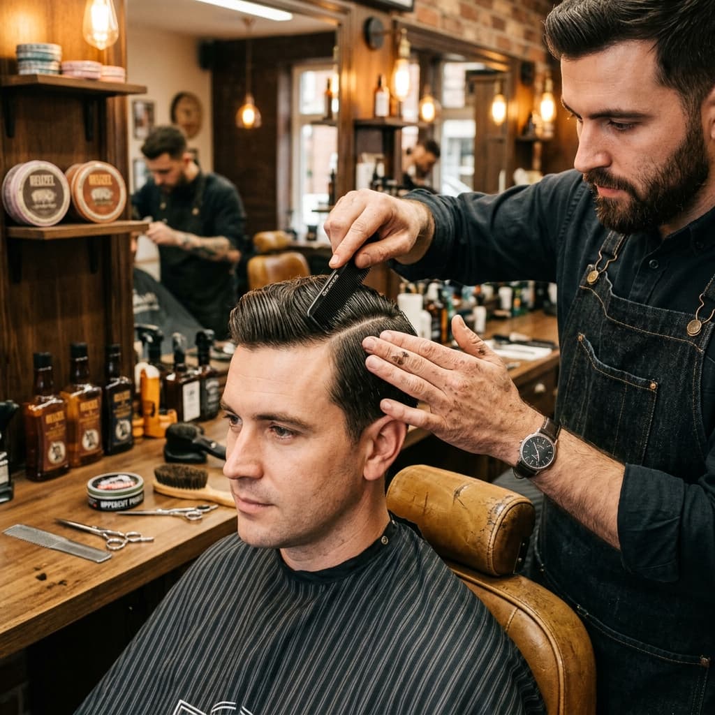 Hair styling with pomade